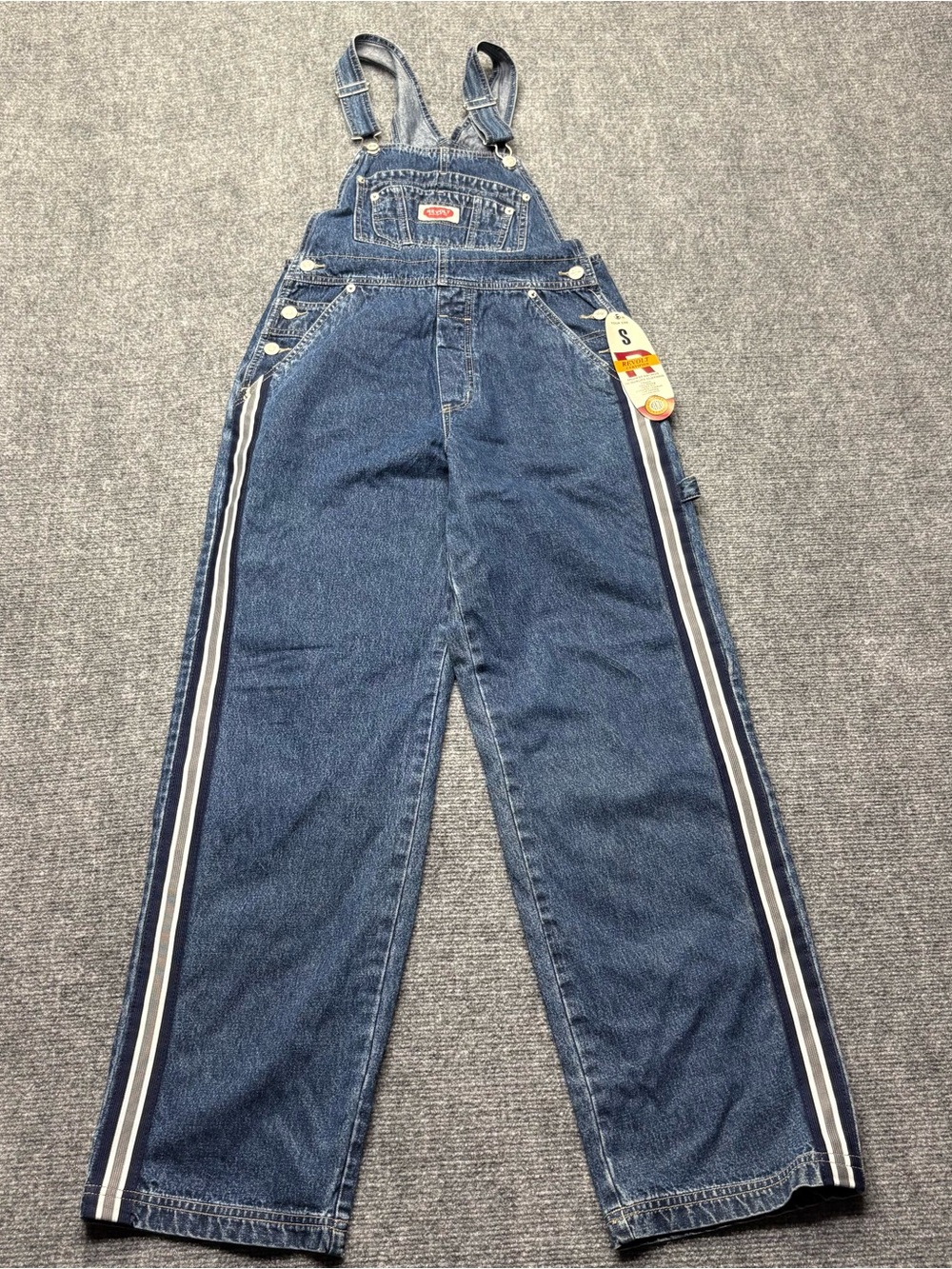 Revolt Bib Overalls Womens S Blue Stripe Carpenter Denim 100% Cotton VTG NEW